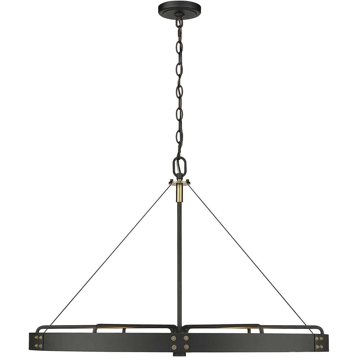 Vaughn 6 Light 33 inch Natural Black Pendant Ceiling Light in Aged Brass, Large
